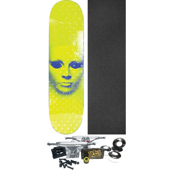 Opera Skateboards Face Yellow Holo Skateboard Deck - 8.5" x 31.95" - Complete Skateboard Bundle